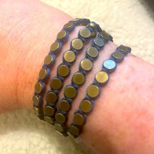 Anthropologie Metal and Blue wrap Bracelet